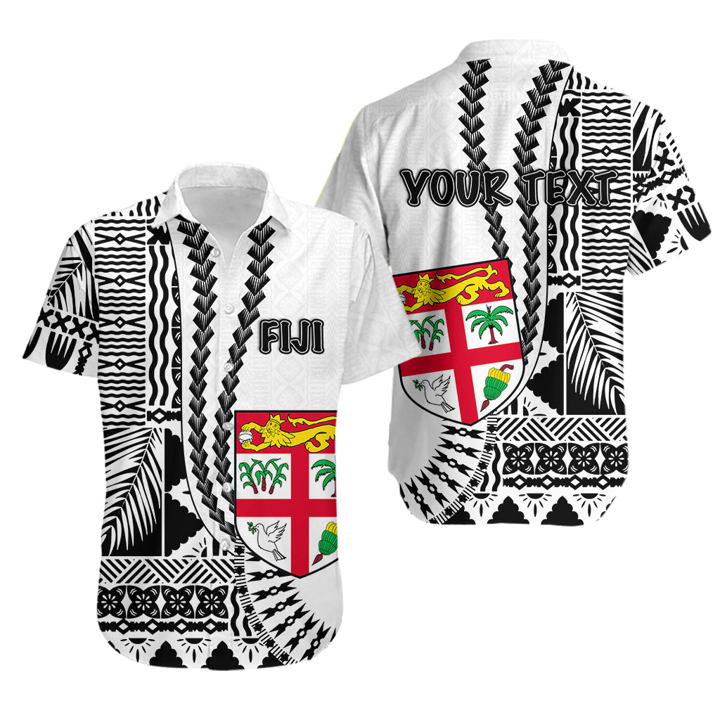 Custom Personalised Fiji Hawaiian Shirt Masi Tapa Patterns White Style