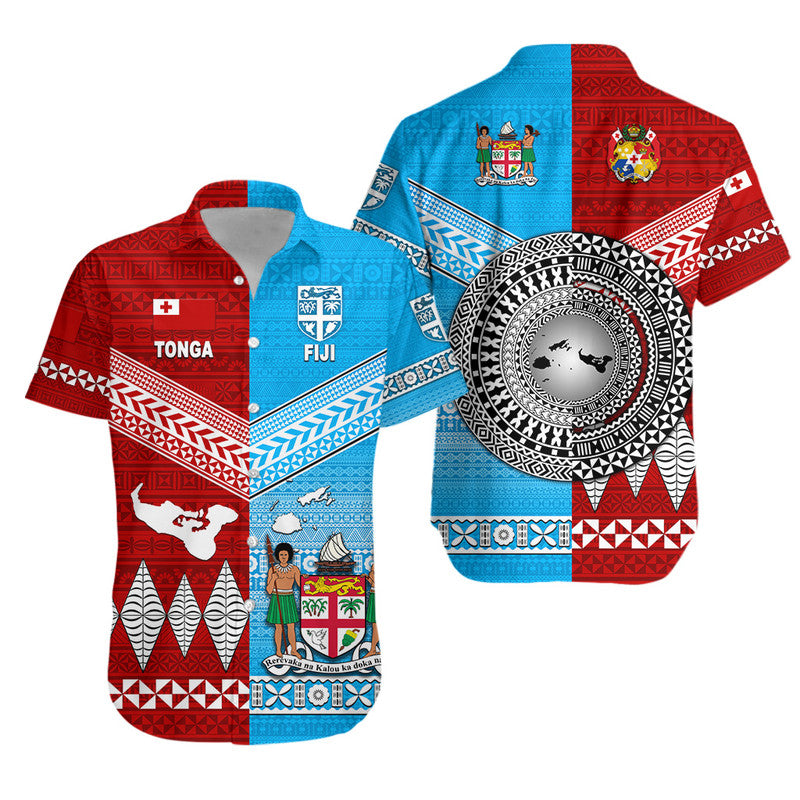 Tonga Ngatu And Fiji Tapa Hawaiian Shirt Together