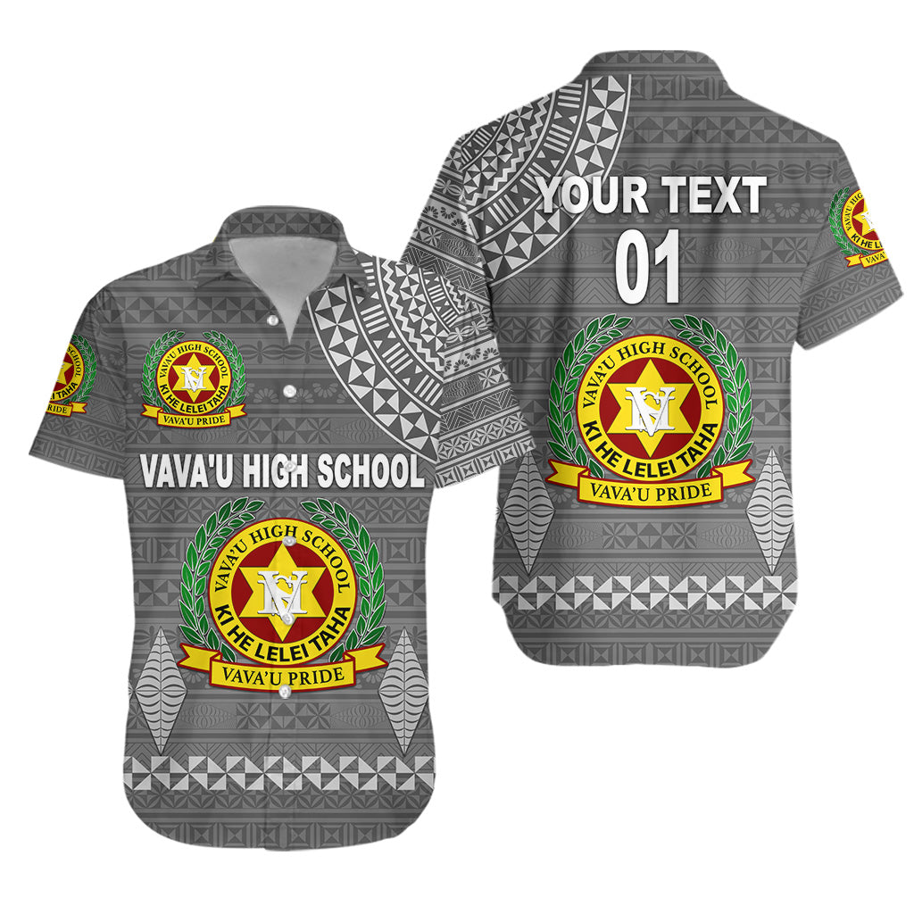 Custom Personalised Tonga Vava'u High School Hawaiian Shirt Simple Style - Full Grey