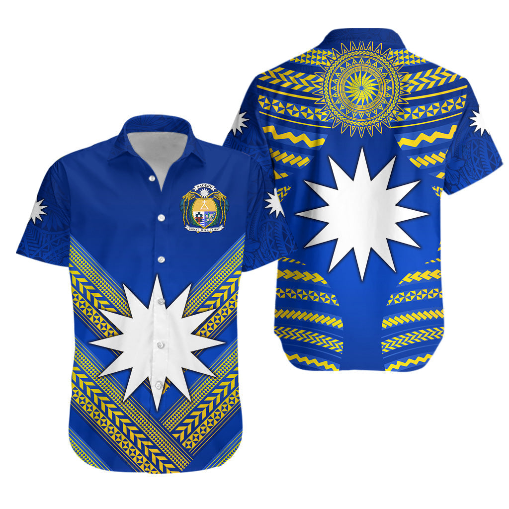 Nauru Polynesian Flag Hawaiian Shirt Creative Style - Blue
