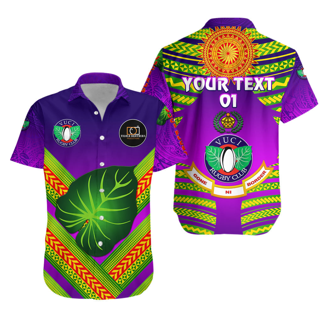 Custom Personalised Fiji Vuci Rugby Club Hawaiian Shirt Creative Style - Purple, Custom Text And Number