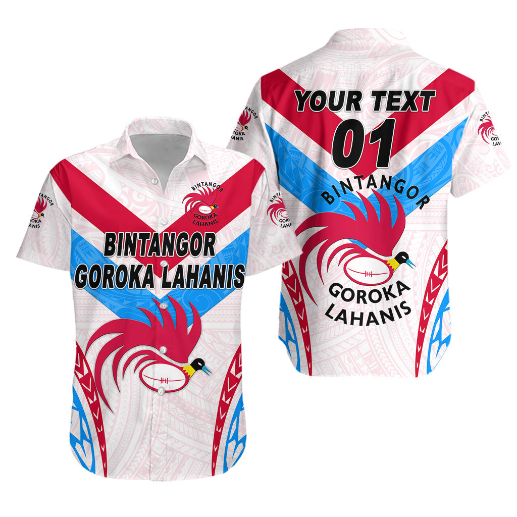 Custom Personalised Papua New Guinea Bintangor Goroka Lahanis Hawaiian Shirt Rugby Original Style - White, Custom Text And Number