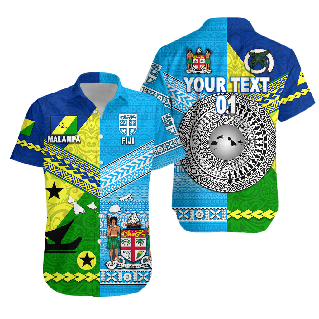 Custom Personalised Vanuatu Malampa Province And Fiji Hawaiian Shirt Together, Custom Text And Number