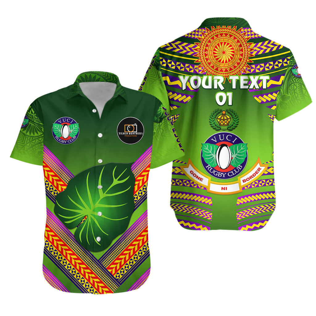 Custom Personalised Fiji Vuci Rugby Club Hawaiian Shirt Creative Style - Green, Custom Text And Number