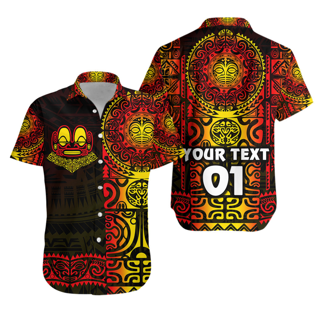 Custom Personalised Marquesas Islands Hawaiian Shirt Marquesan Tattoo Unique Style - Gradient Red