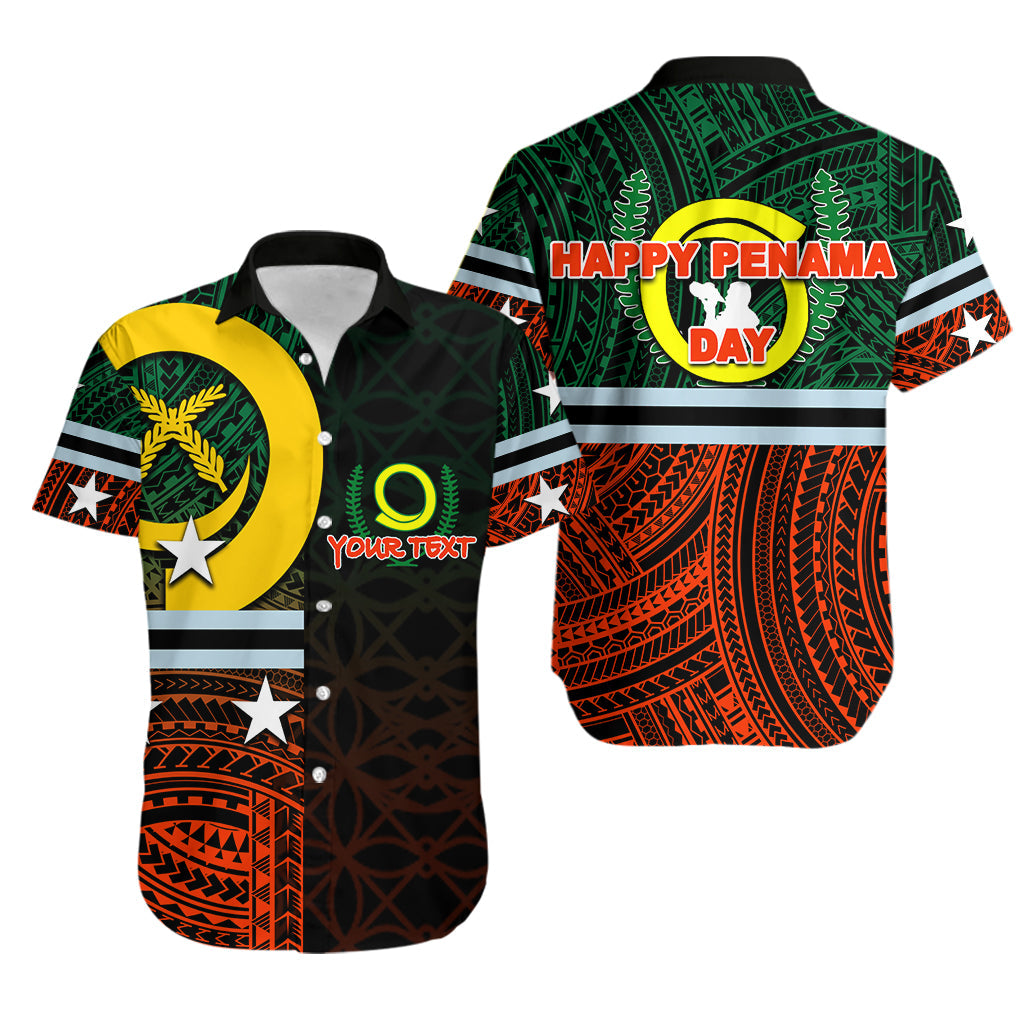 Custom Personalised Penama Day Hawaiian Shirt Polynesian Patterns Mix Sand Drawing