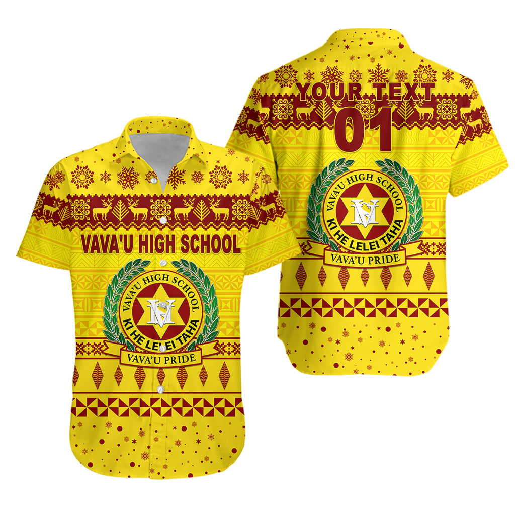 Custom Personalised Vava'u High School Christmas Hawaiian Shirt Simple Style - Gold