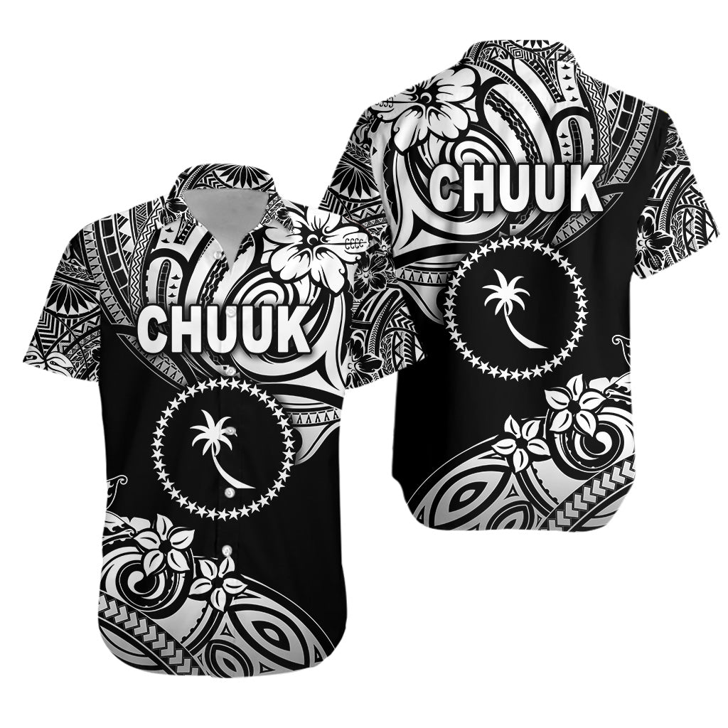 FSM Chuuk Hawaiian Shirt Unique Vibes - Black
