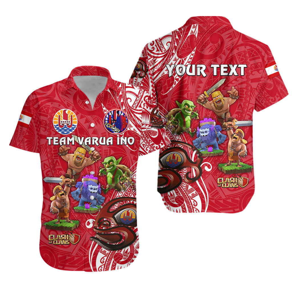 Custom Personalised Tahiti Eimeo Teahamai - PC Hawaiian Shirt Team Varua Ino - Red