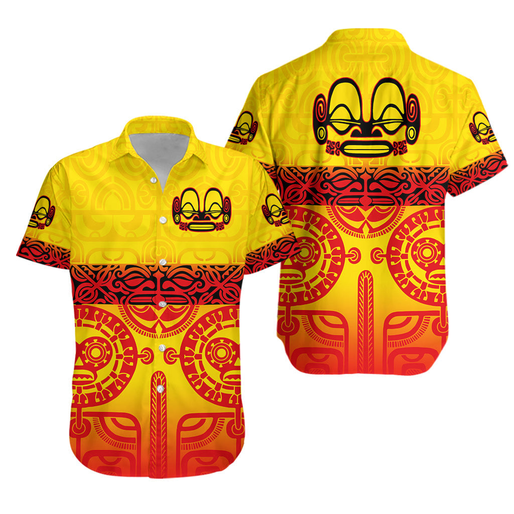 Marquesas Islands Hawaiian Shirt Marquesan Tattoo Special Style - Gradient Yellow