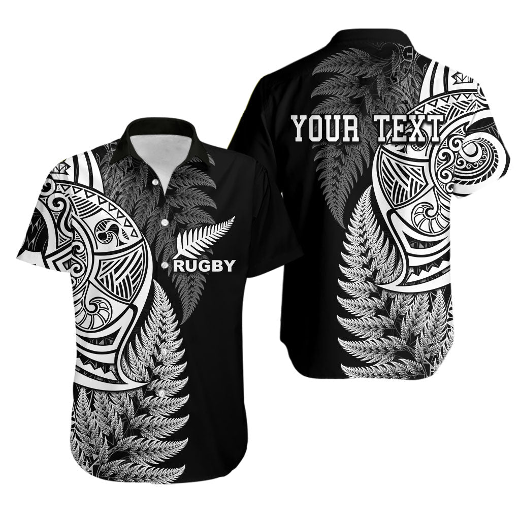 Maori Rugby Hawaiian Shirt Tattoo Mix Fern Leaf