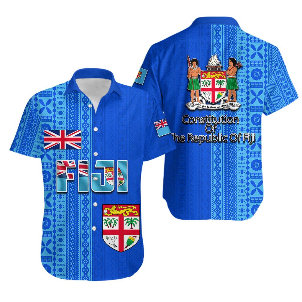 Fiji Constitution Day Half Tapa Patterns Hawaiian Shirt