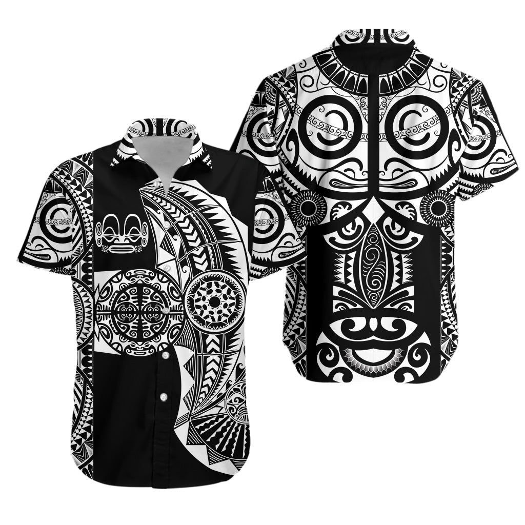 Marquesas Islands Hawaiian Shirt Marquesan Tattoo Original Style - Black