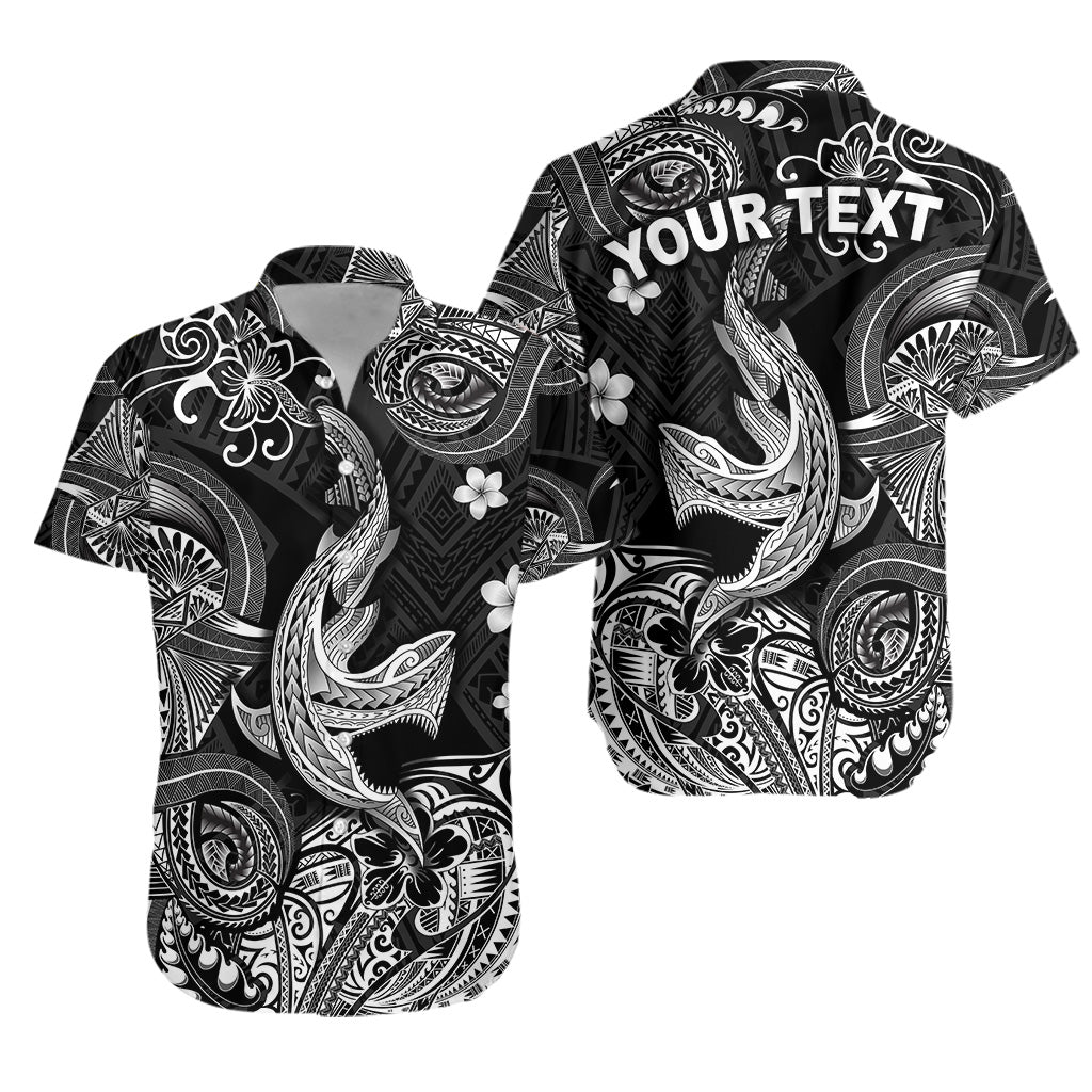 Custom Personalised Hawaii Angry Shark Polynesian Hawaiian Shirt Unique Style - Black