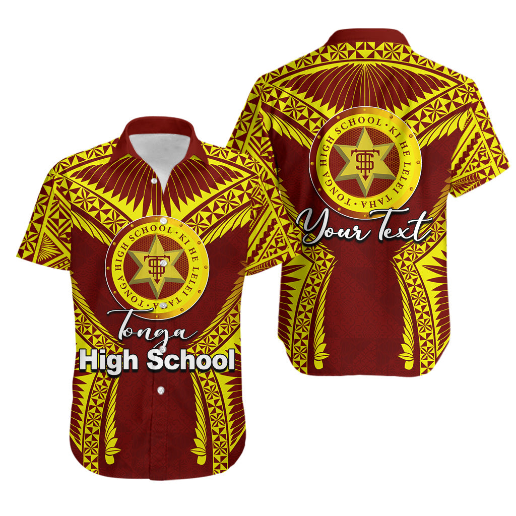 Custom PersonalisedTonga High School Hawaiian Shirt Yellow Style