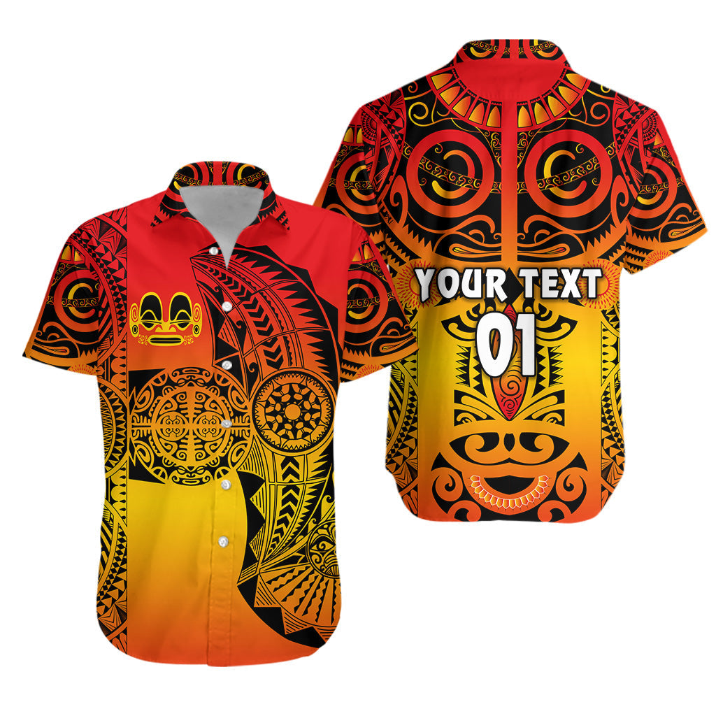 Custom Personalised Marquesas Islands Hawaiian Shirt Marquesan Tattoo Original Style - Gradient Red