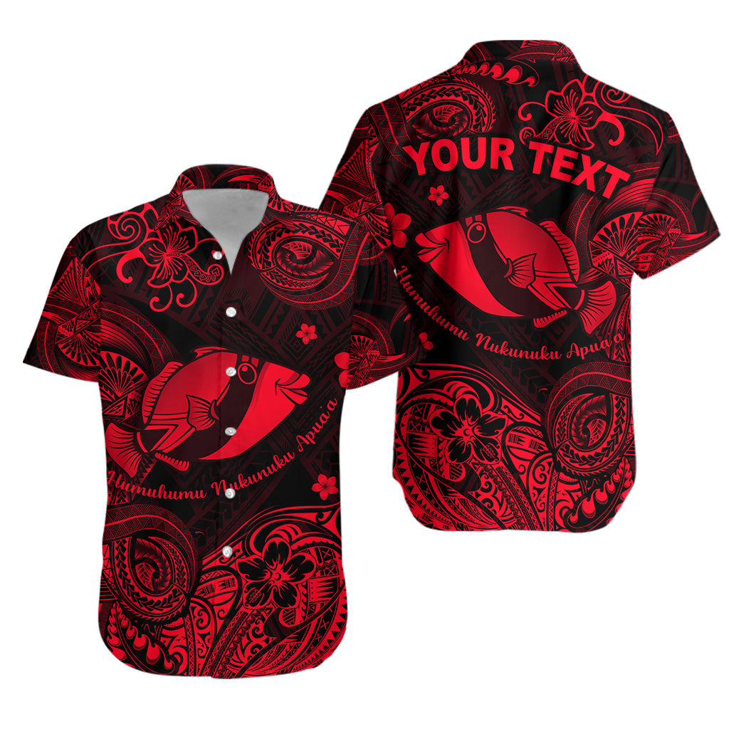 Custom Personalised Hawaii State Fish: Humuhumu Nukunuku Apua'a Polynesian Hawaiian Shirt Unique Style - Red