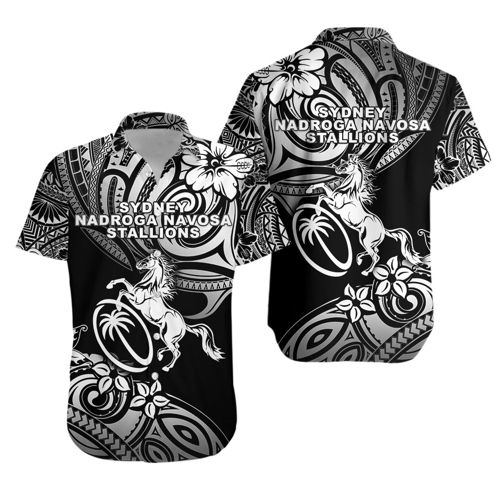 Fiji Rugby Hawaiian Shirt Sydney Nadroga Navosa Stallions Unique Vibes - Black