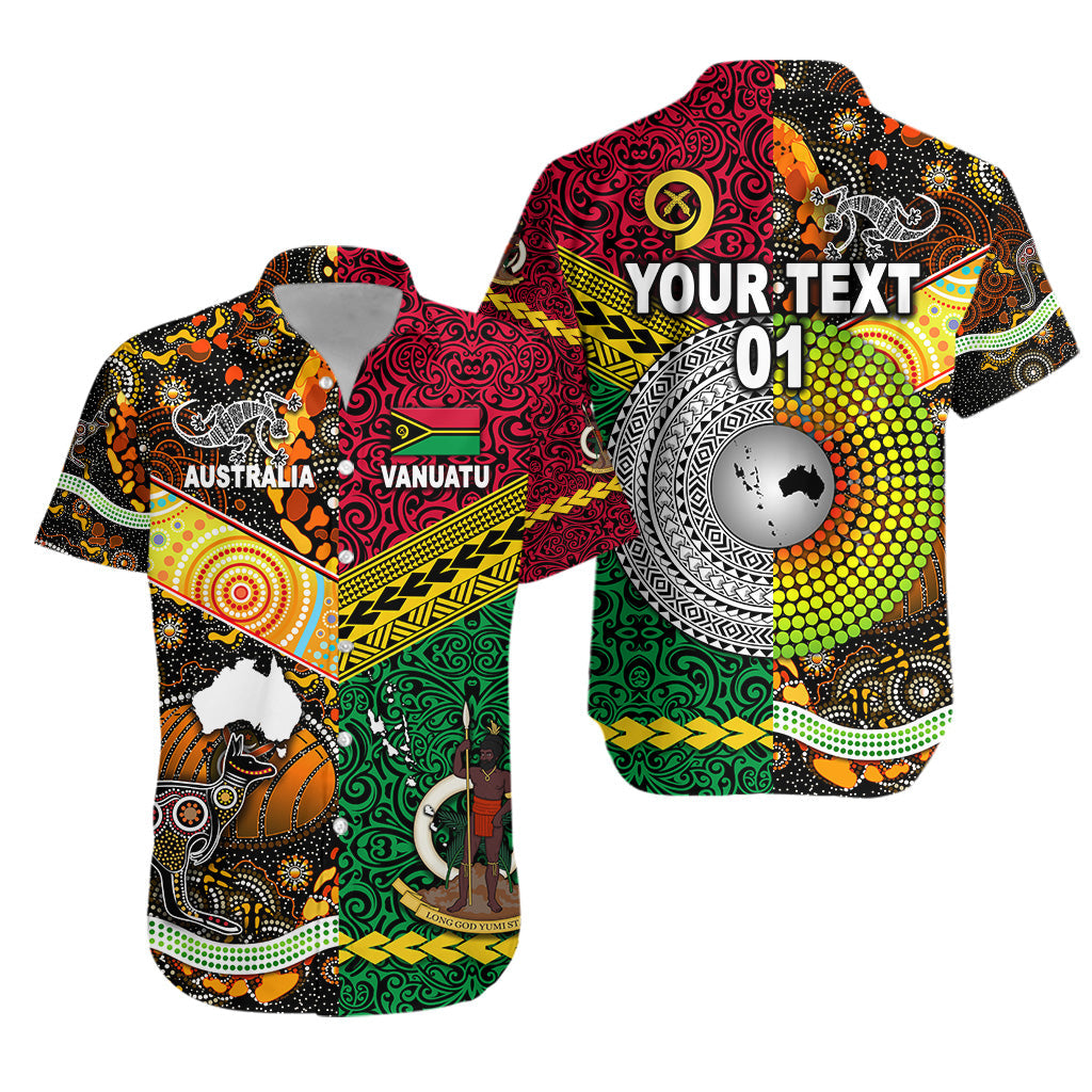 Custom Personalised Vanuatu And Australia Hawaiian Shirt Together