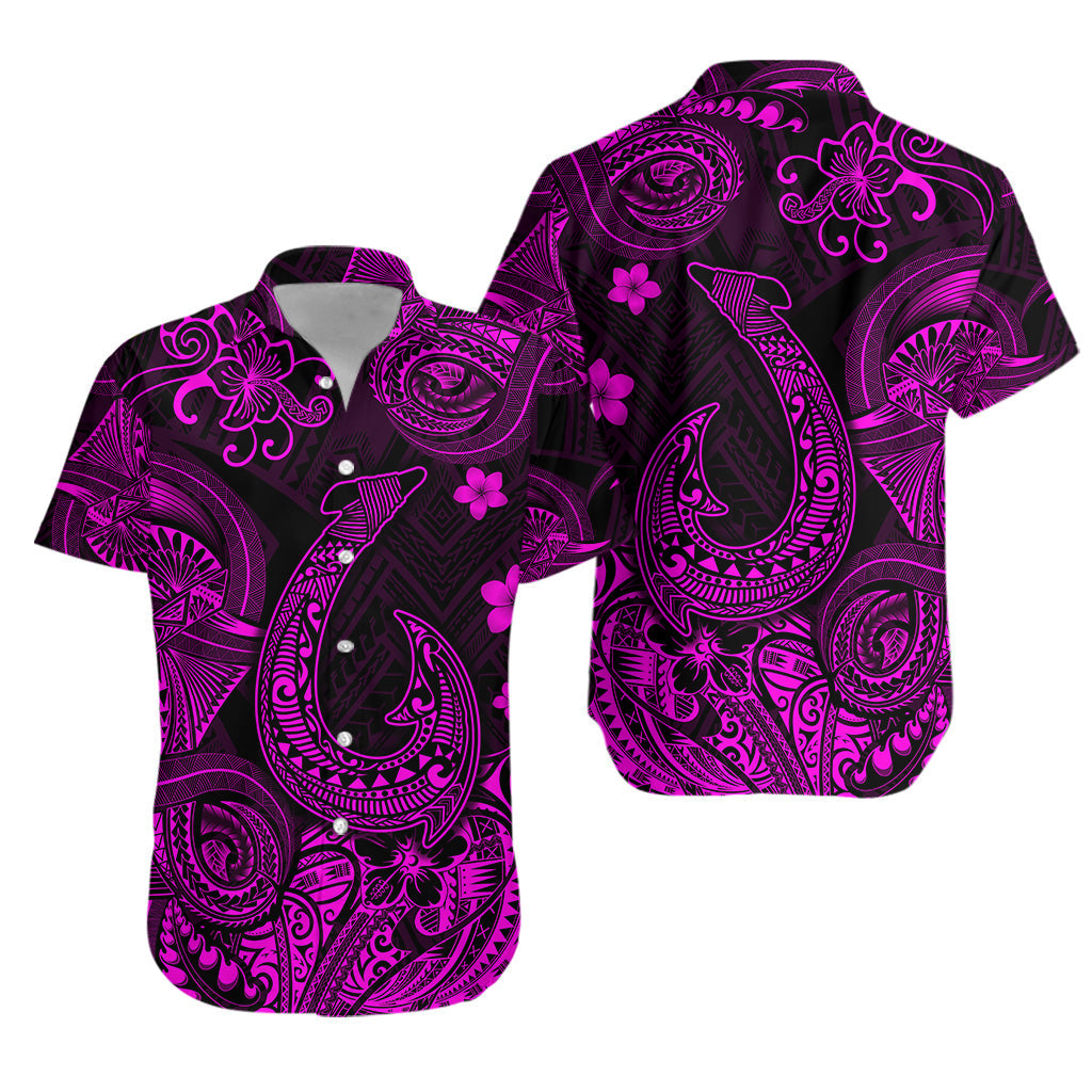 Hawaii Fish Hook Polynesian Hawaiian Shirt Unique Style - Pink