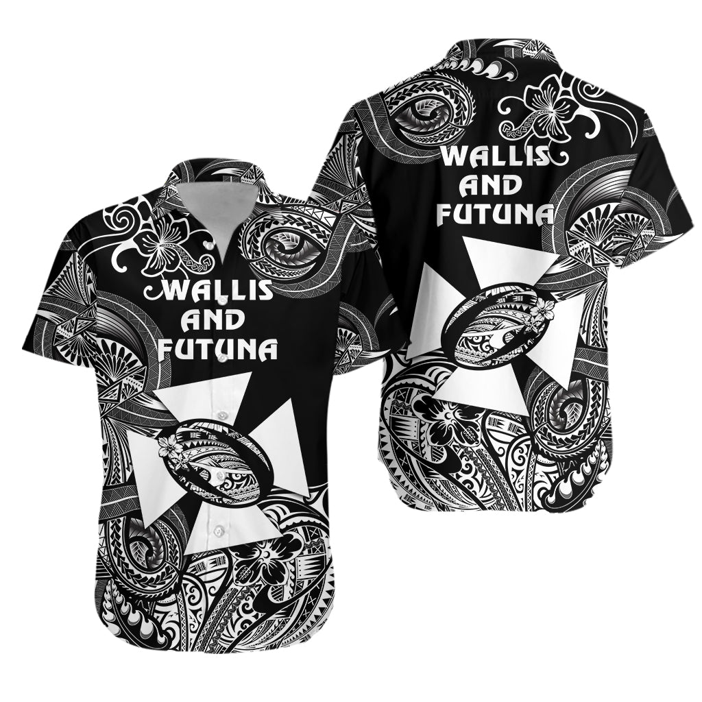 Wallis and Futuna Polynesian Hawaiian Shirt Unique Style - Black