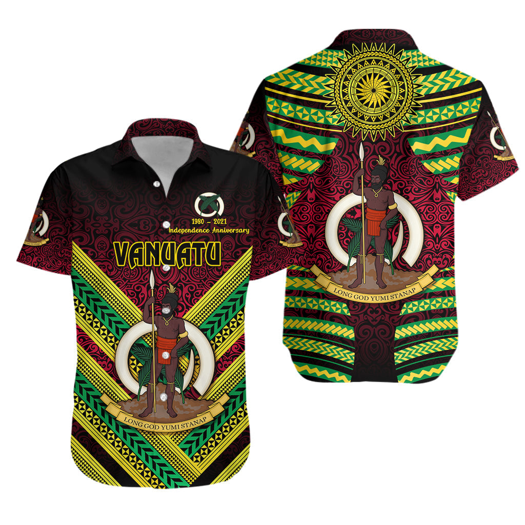 Vanuatu Special Independence Anniversary Hawaiian Shirt Creative Style - Gradient Red