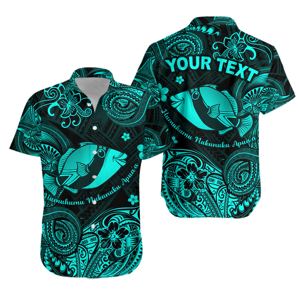 Custom Personalised Hawaii State Fish: Humuhumu Nukunuku Apua'a Polynesian Hawaiian Shirt Unique Style - Turquoise