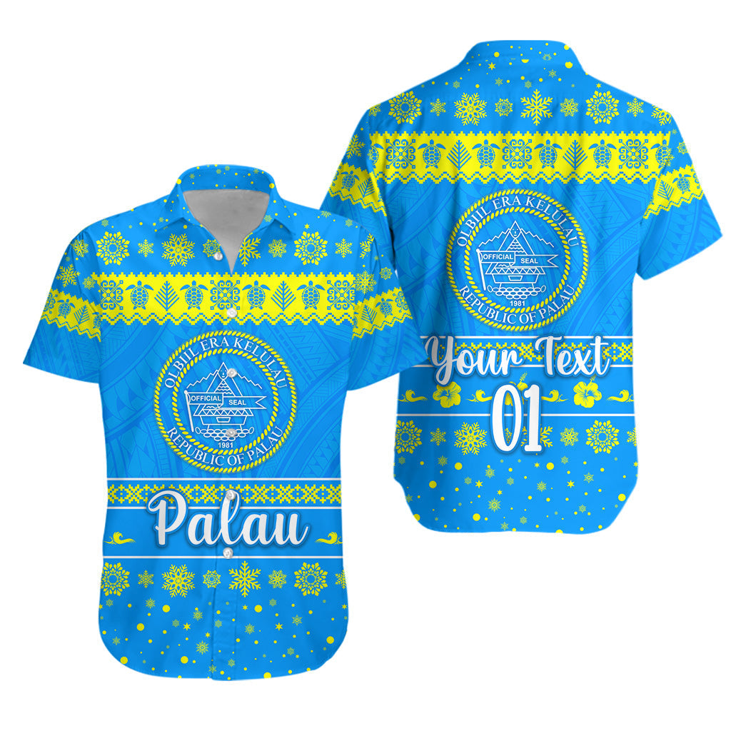 Custom Personalised Palau Christmas Hawaiian Shirt Simple Style