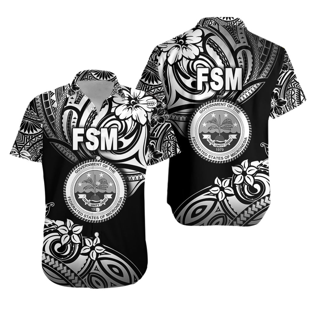 Federated States of Micronesia Hawaiian Shirt Unique Vibes - Black