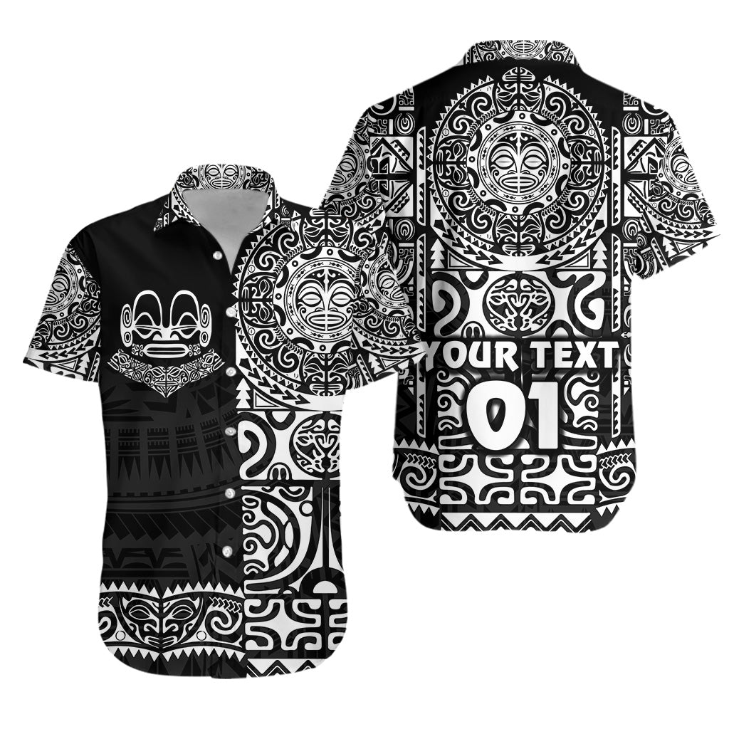 Custom Personalised Marquesas Islands Hawaiian Shirt Marquesan Tattoo Unique Style - Black