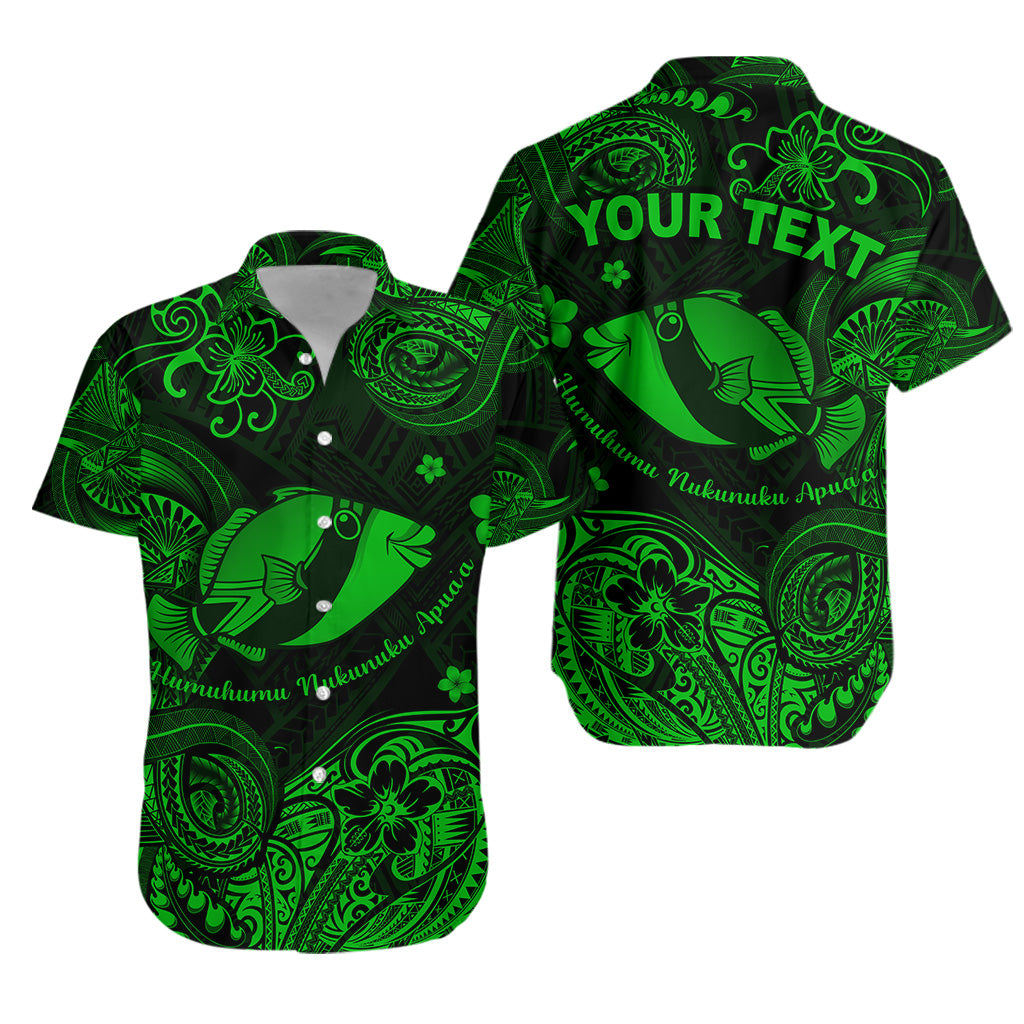 Custom Personalised Hawaii State Fish: Humuhumu Nukunuku Apua'a Polynesian Hawaiian Shirt Unique Style - Green