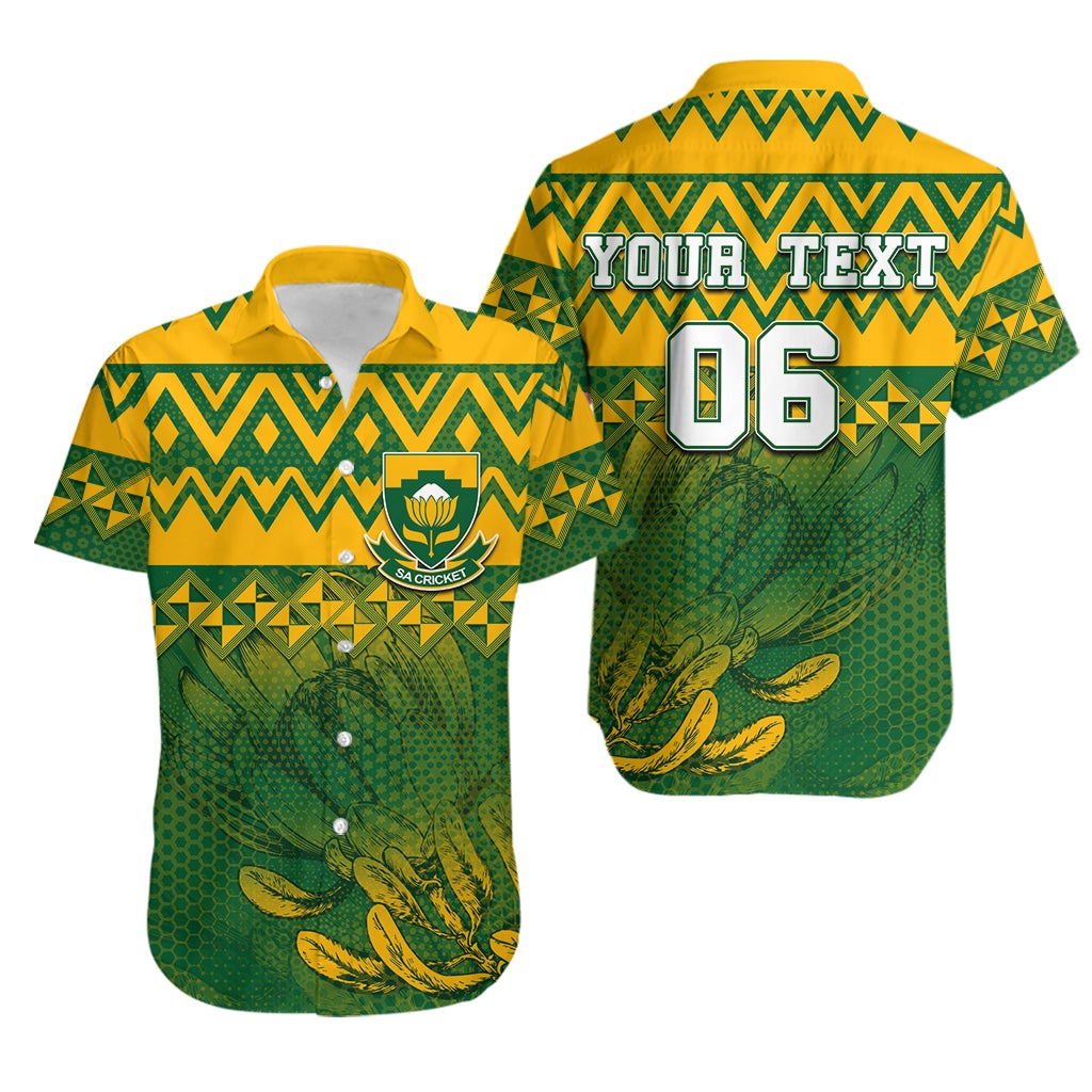 (Custom Personalised And Number) South Africa National Cricket Team Hawaiian Shirt