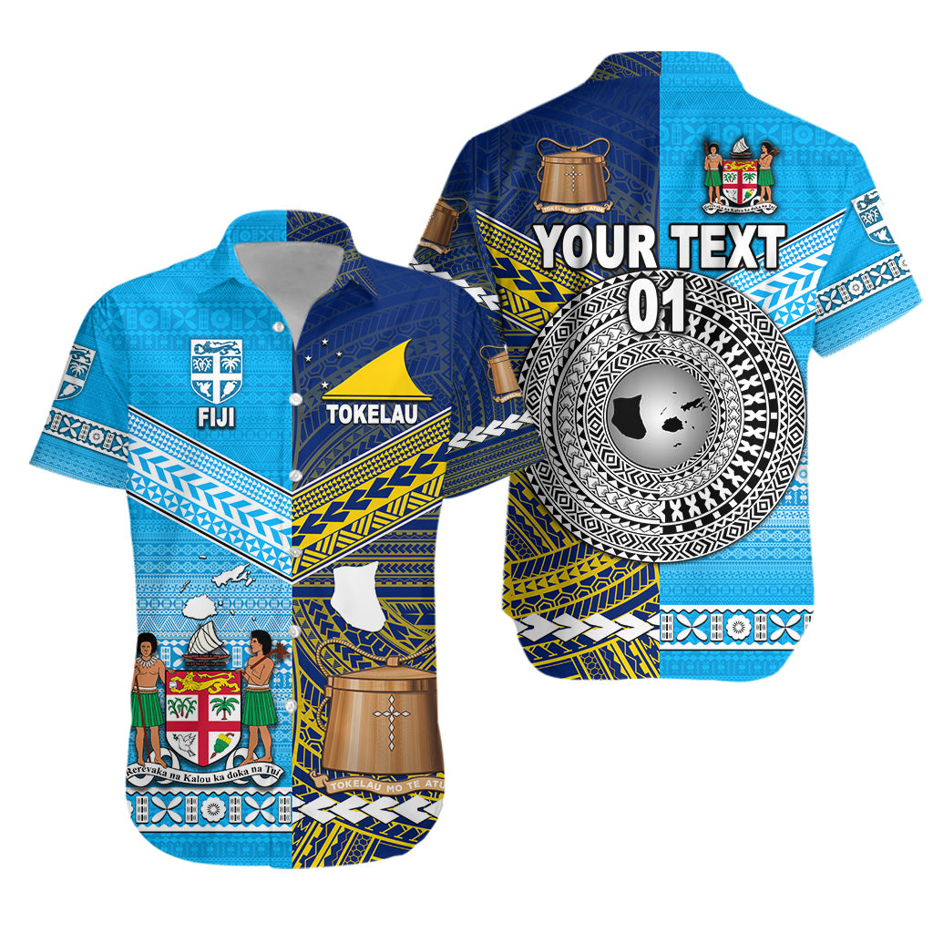 Custom Personalised Fiji and Tokelau Hawaiian Shirt Together, Custom Text And Number