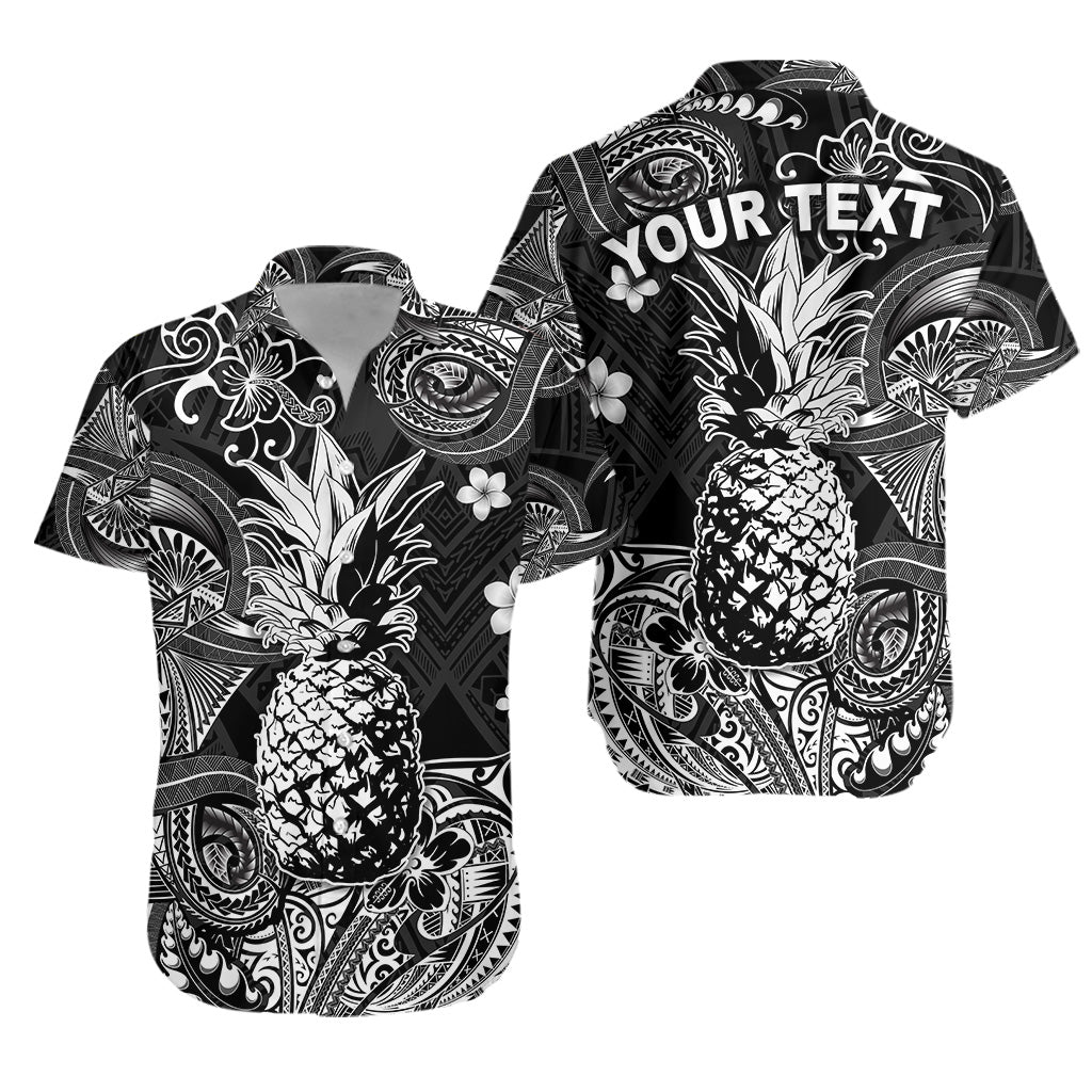 Custom Personalised Hawaii Pineapple Polynesian Hawaiian Shirt Unique Style - Black