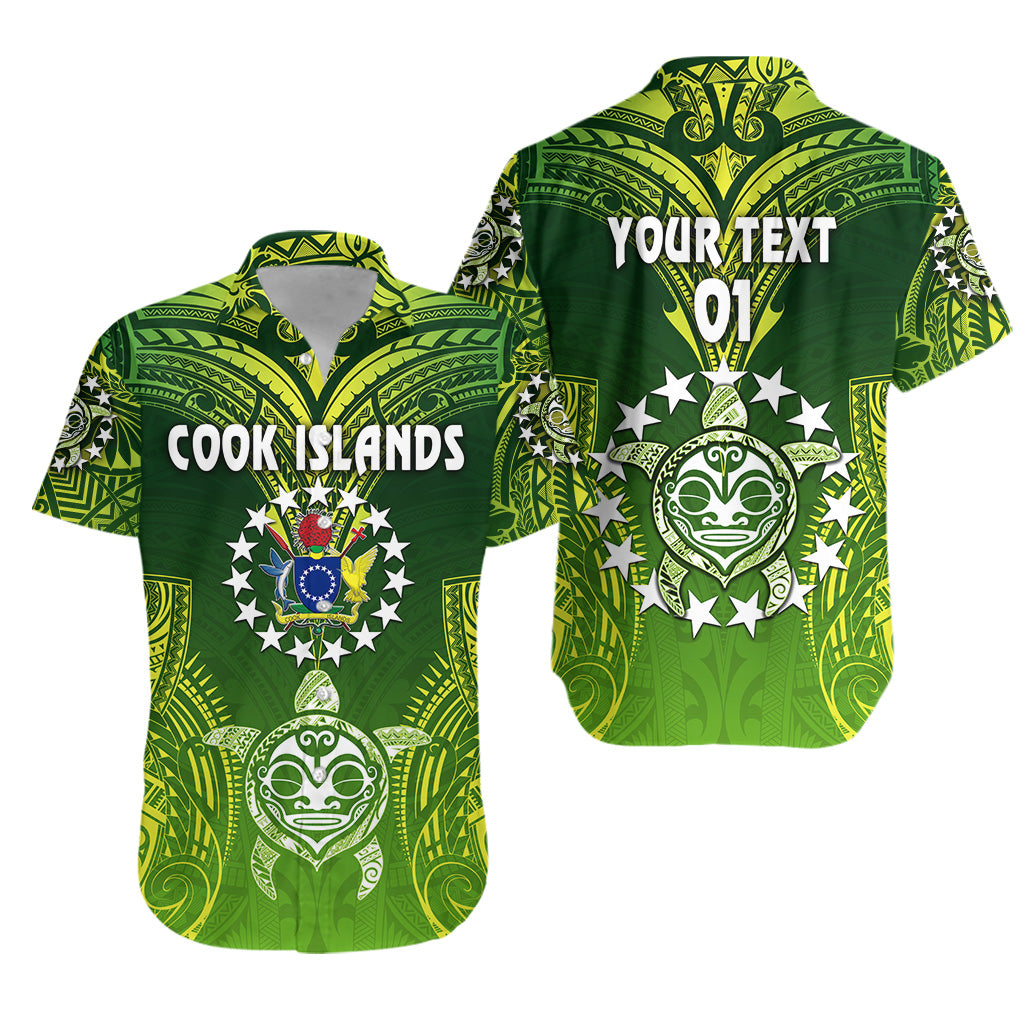 Custom Personalised Text And Number Cook Islands Hawaiian Shirt Happy Independence Anniversary