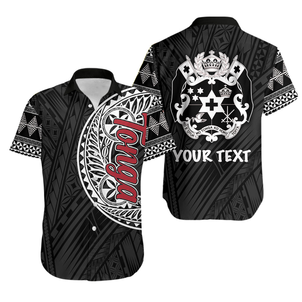 Custom PersonalisedTonga Hawaiian Shirt Ngatu Black Style