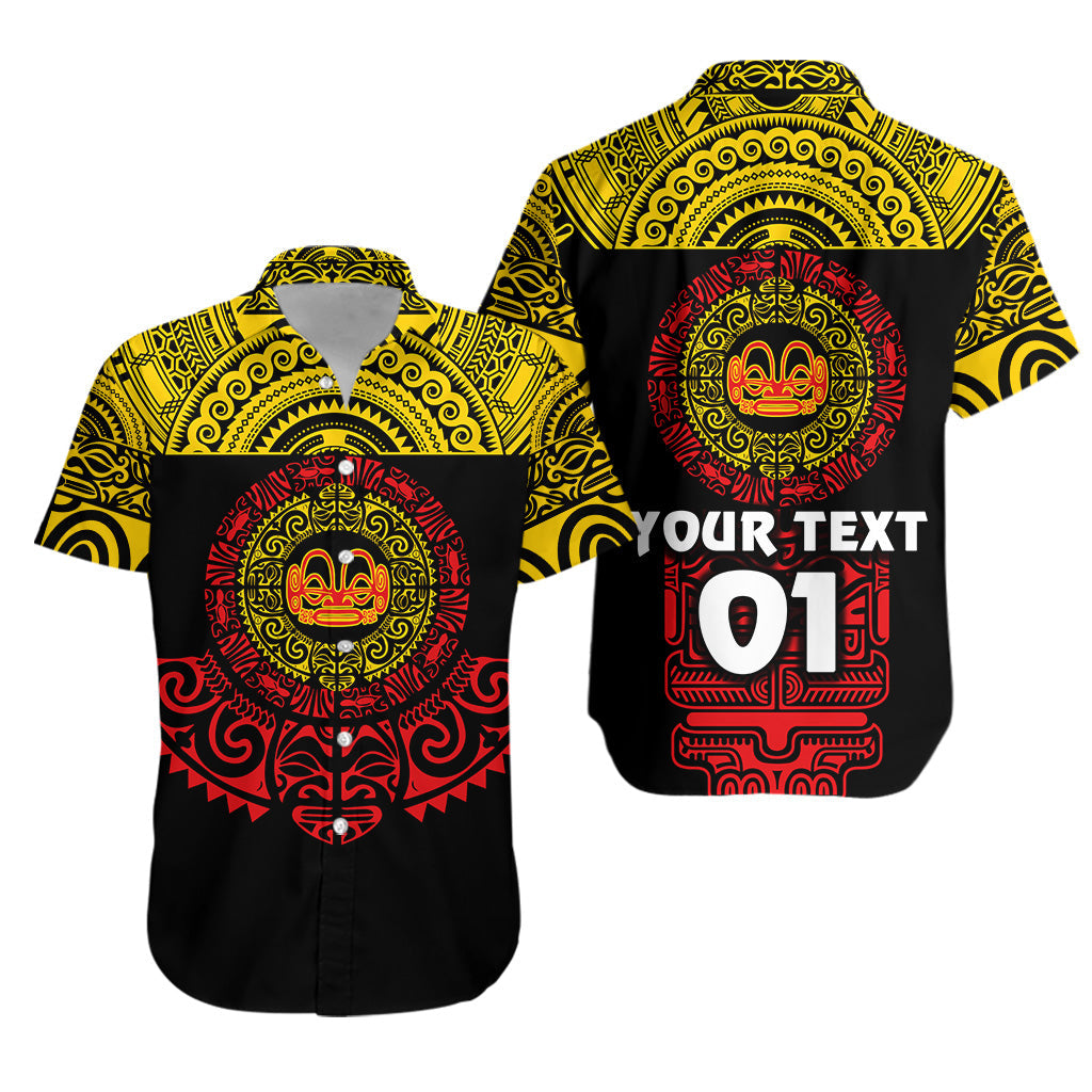 Custom Personalised Marquesas Islands Hawaiian Shirt Marquesan Tattoo Simplified Version - Yellow