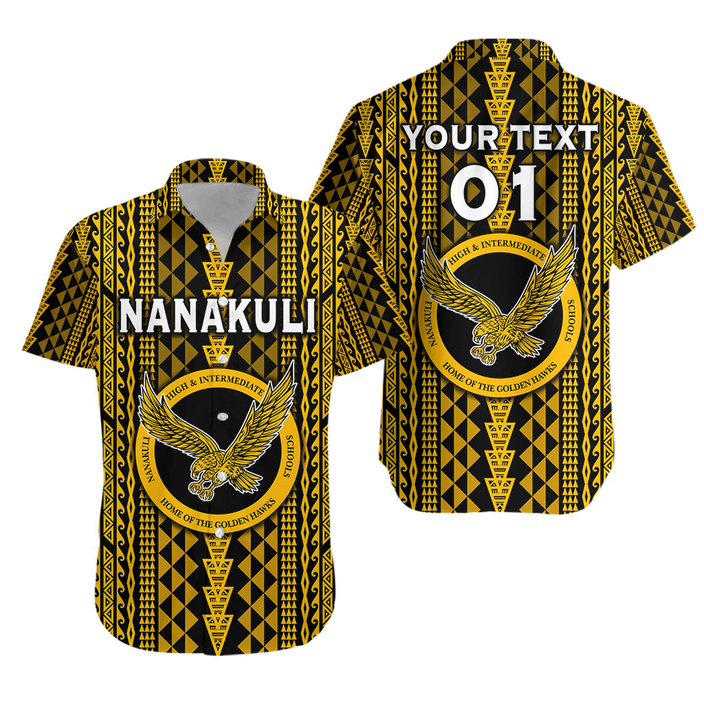 Custom Personalised Hawaii Nanakuli School Hawaiian Shirt Golden Hawks Simple Style