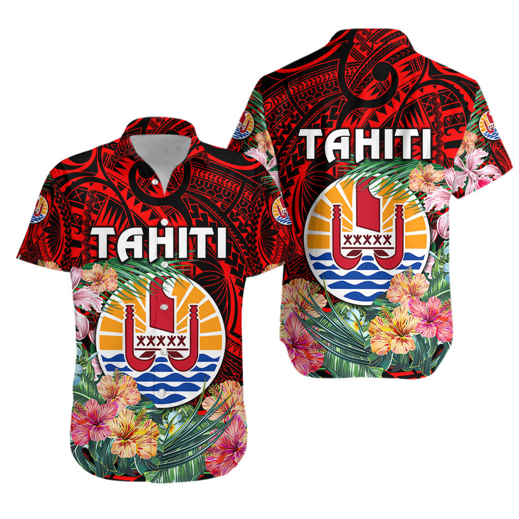 Tahiti Hawaiian Shirt French Polynesia Simple Vibes - Red
