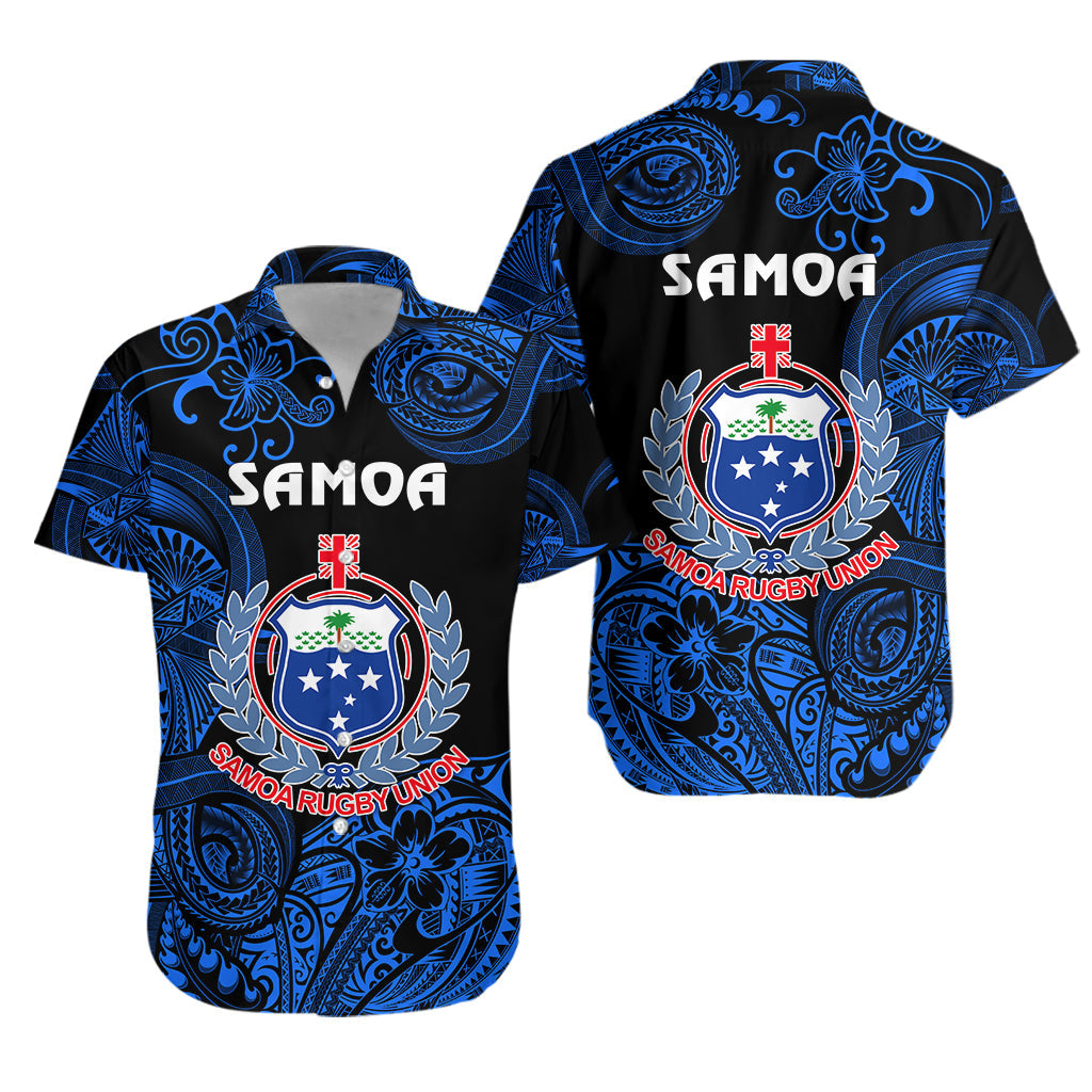 Samoa Manu Hawaiian Shirt Rugby Unique Style - Black