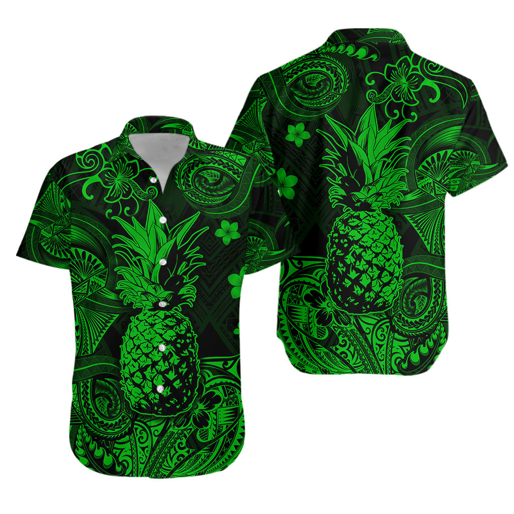 Hawaii Pineapple Polynesian Hawaiian Shirt Unique Style - Green