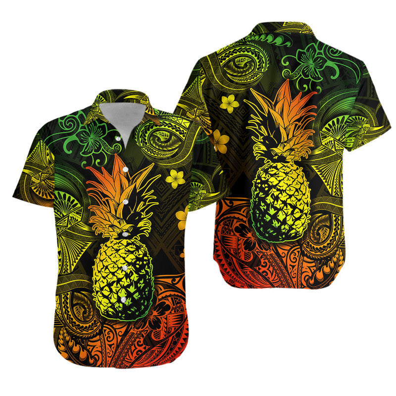 Matching Hawaiian Outfits Hawaii Pineapple Polynesian Combo Dress and Hawaiian Shirt Matching Couples Outfit Unique Style Reggae