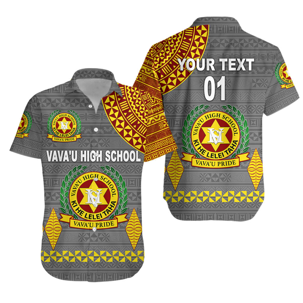 Custom Personalised Tonga Vava'u High School Hawaiian Shirt Simple Style - Grey