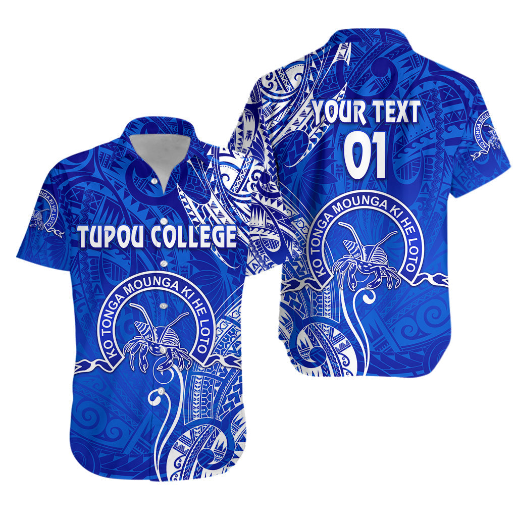 Custom Personalised Tonga Tupou College Hawaiian Shirt Simple Vibes - Blue, Custom Text And Number