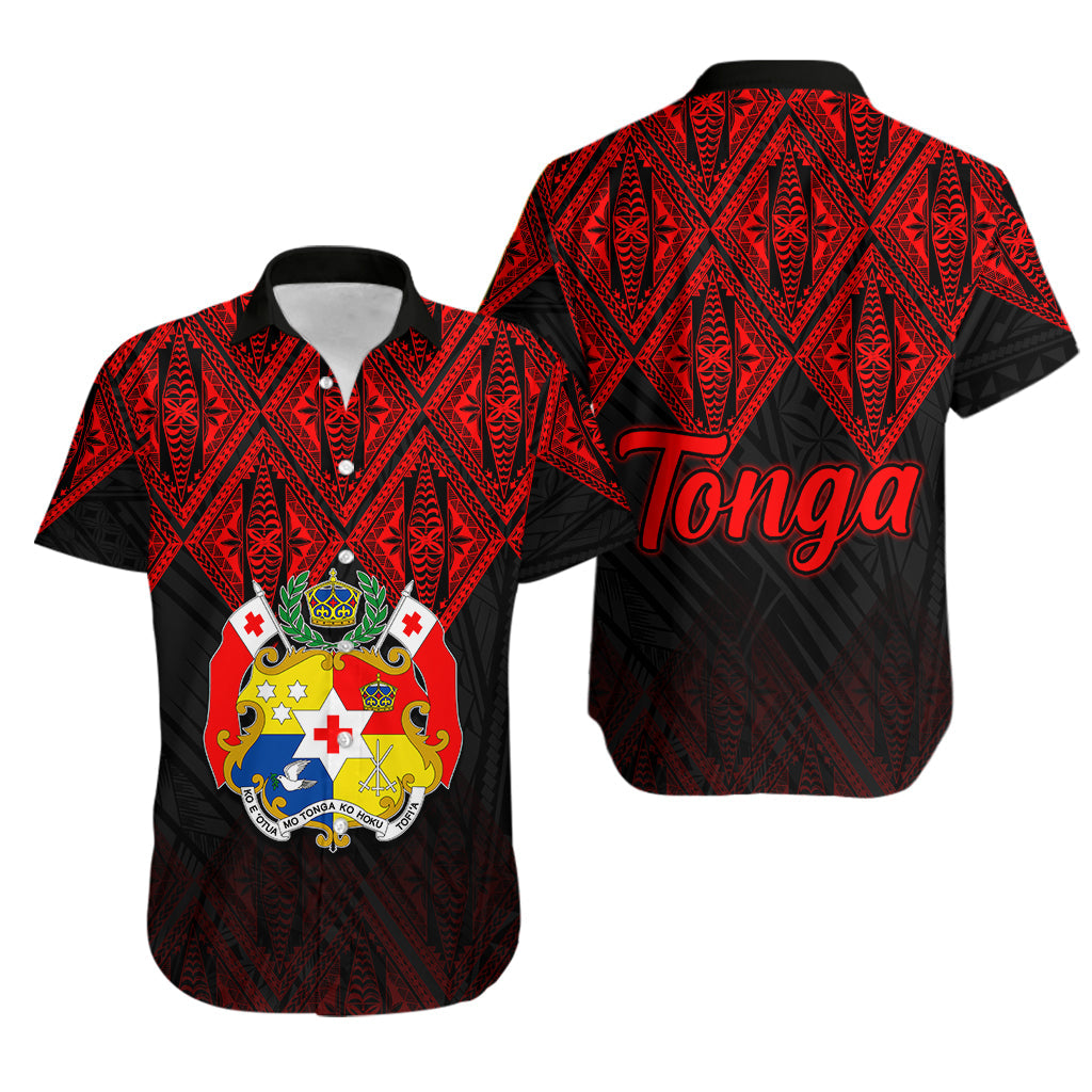 Tonga Hawaiian Shirt Ngatu Black And Red Style