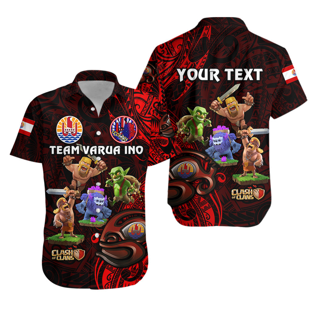 Custom Personalised Tahiti Eimeo Teahamai - PC Hawaiian Shirt Team Varua Ino - Black