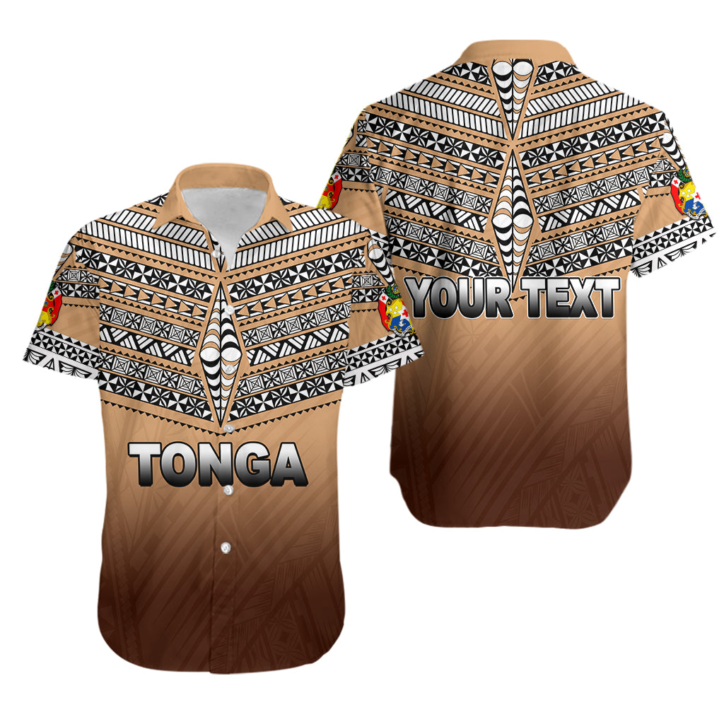 Custom PersonalisedTonga Hawaiian Shirt Ngatu Polynesian Gold Style