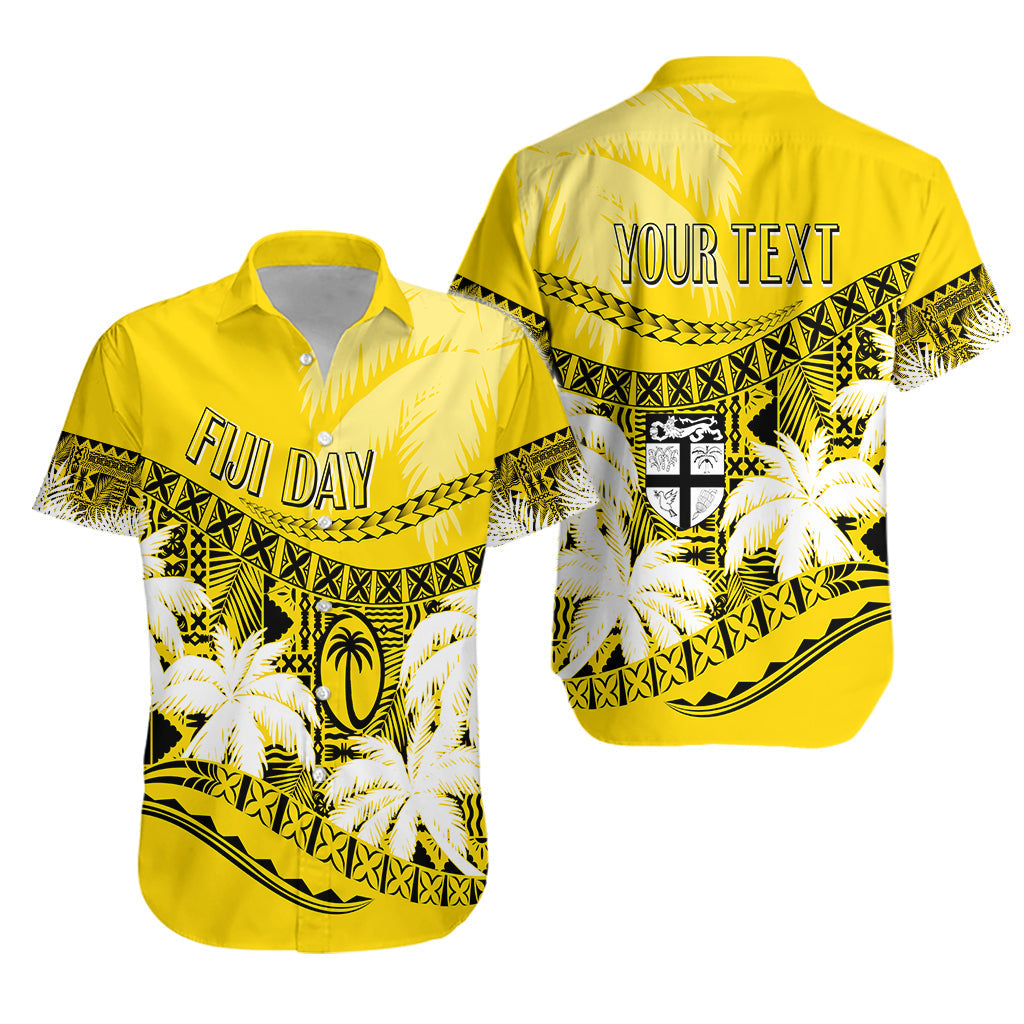 Personalised Fiji Day Hawaiian Shirt Flying Fijians Masi Kesa Style - Gold