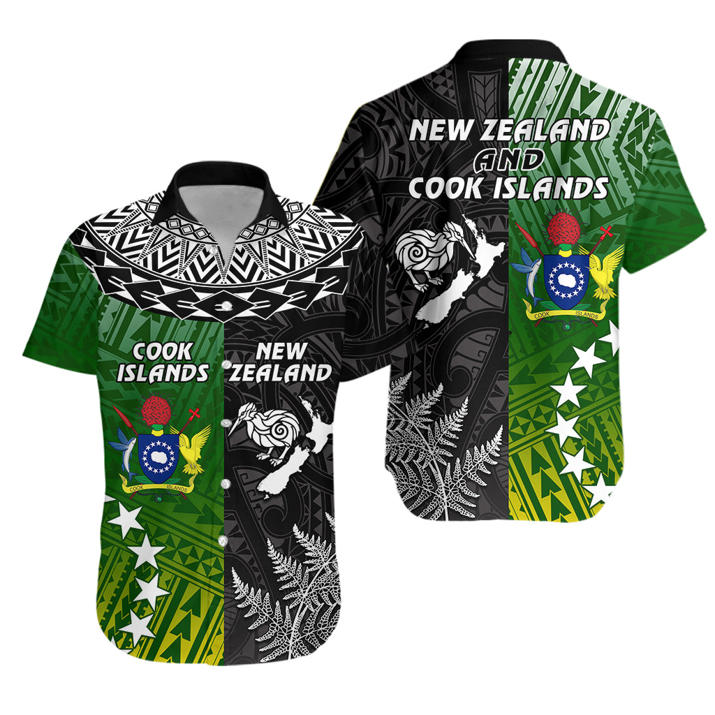 Cook Islands Pattern and New Zealand Kiwi Hawaiian Shirt