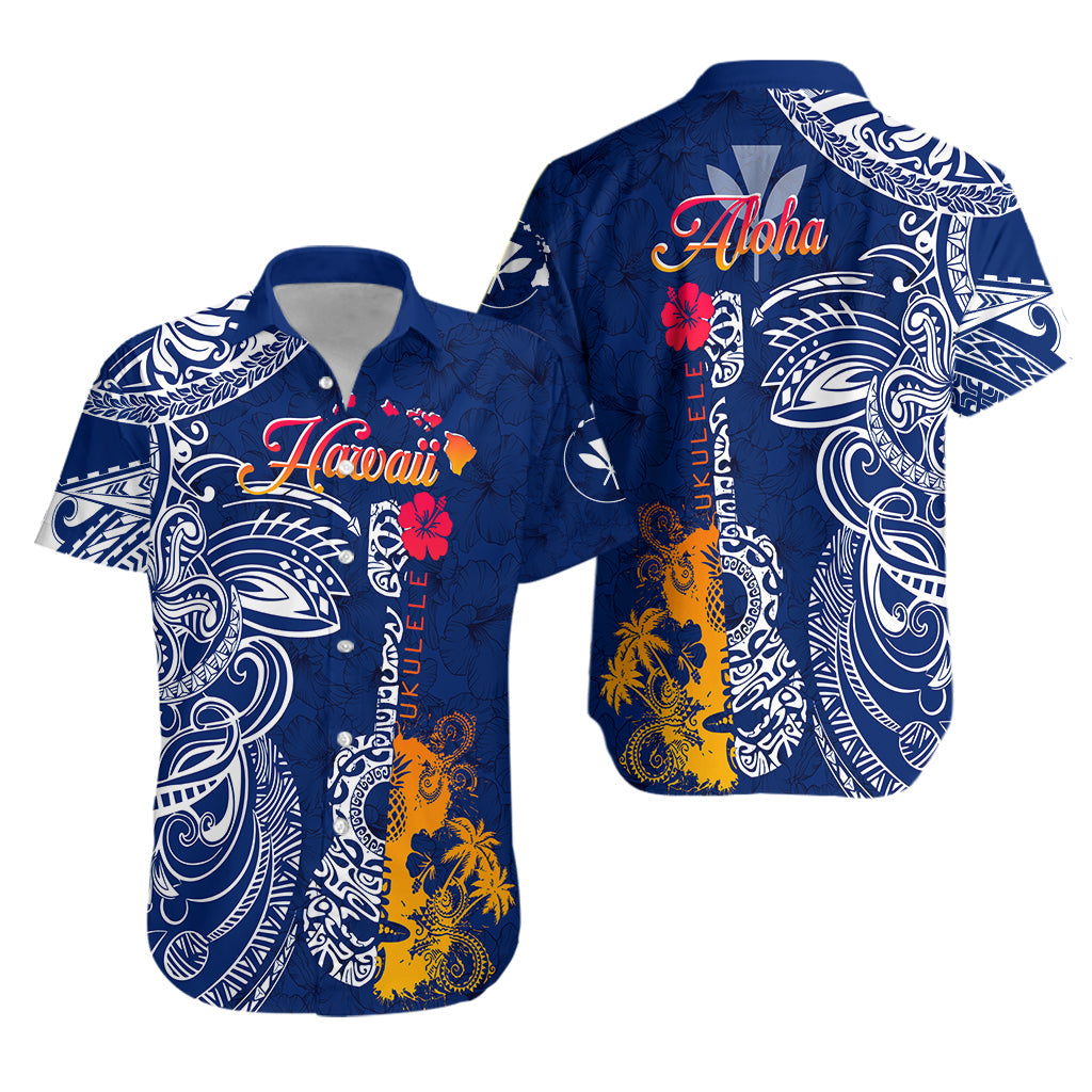 Hawaii Ukulele Unique Style Hawaiian Shirt Hibiscus Pattern